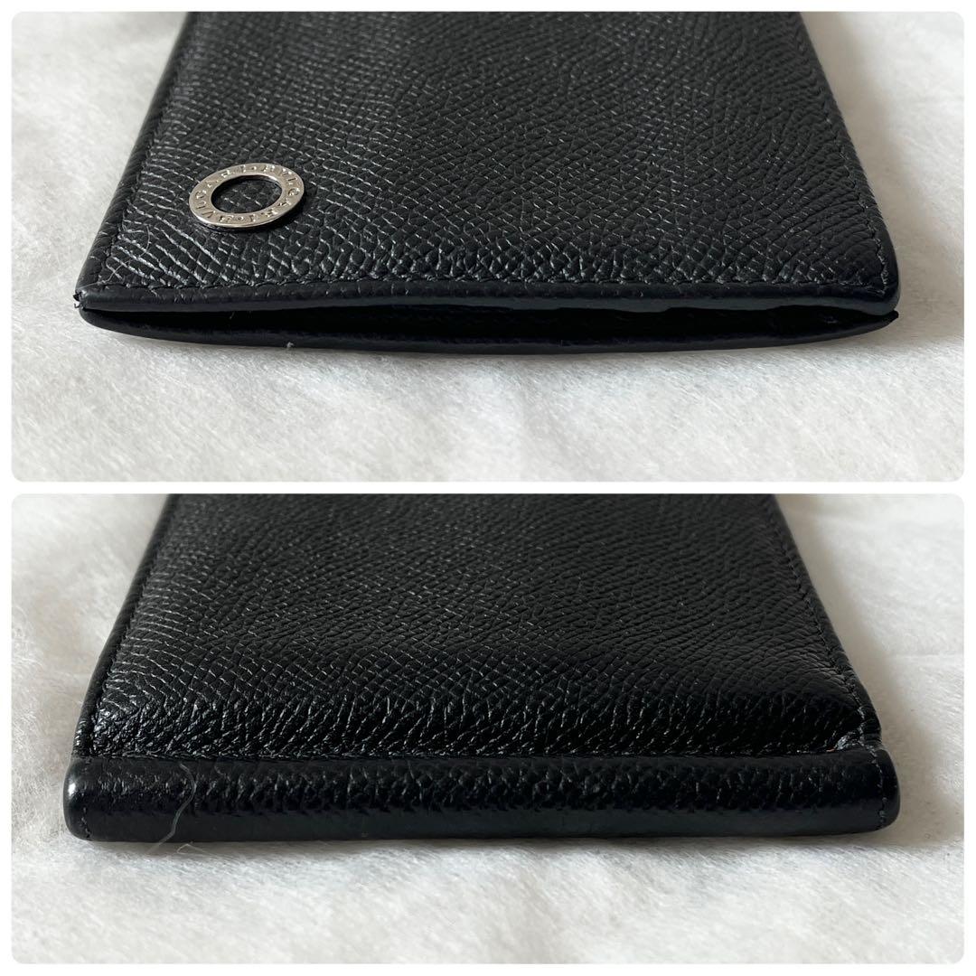 ブルガリ　マネークリップ　ブルガリマン　レザー　黒　サークルロゴ　メンズ　箱付き