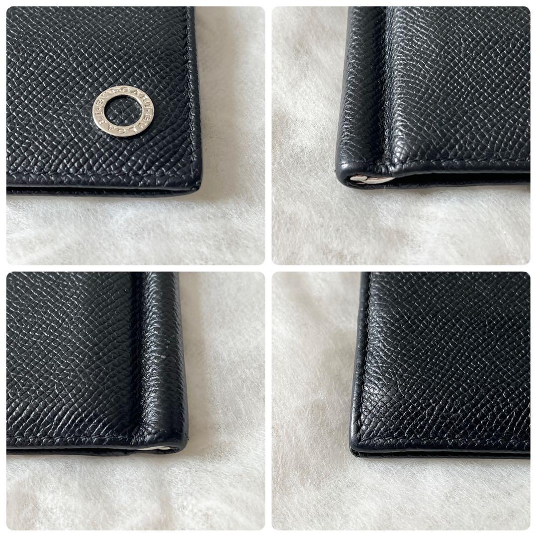 ブルガリ　マネークリップ　ブルガリマン　レザー　黒　サークルロゴ　メンズ　箱付き