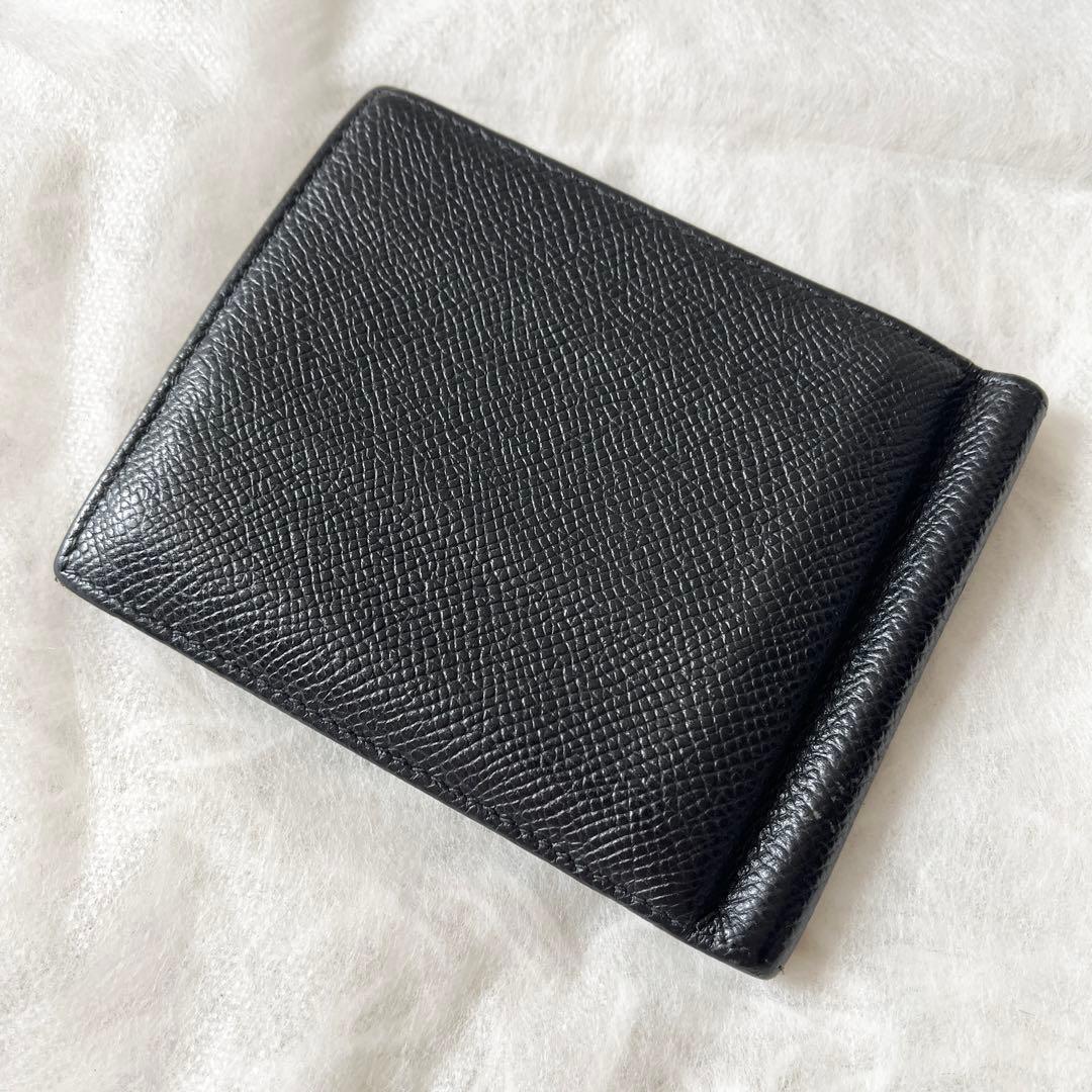 ブルガリ　マネークリップ　ブルガリマン　レザー　黒　サークルロゴ　メンズ　箱付き