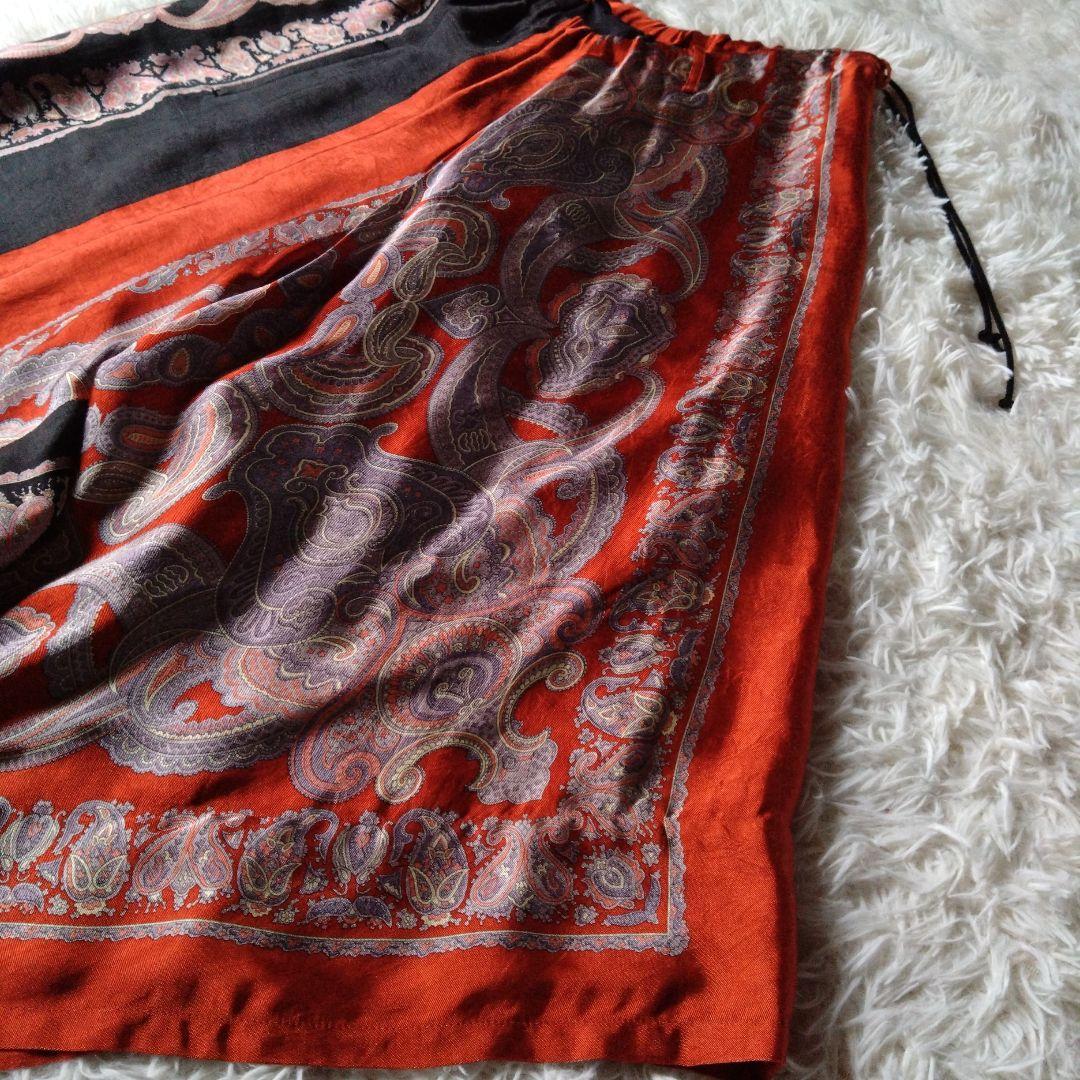 ワイズ　ペイズリープリント　ワイドパンツ