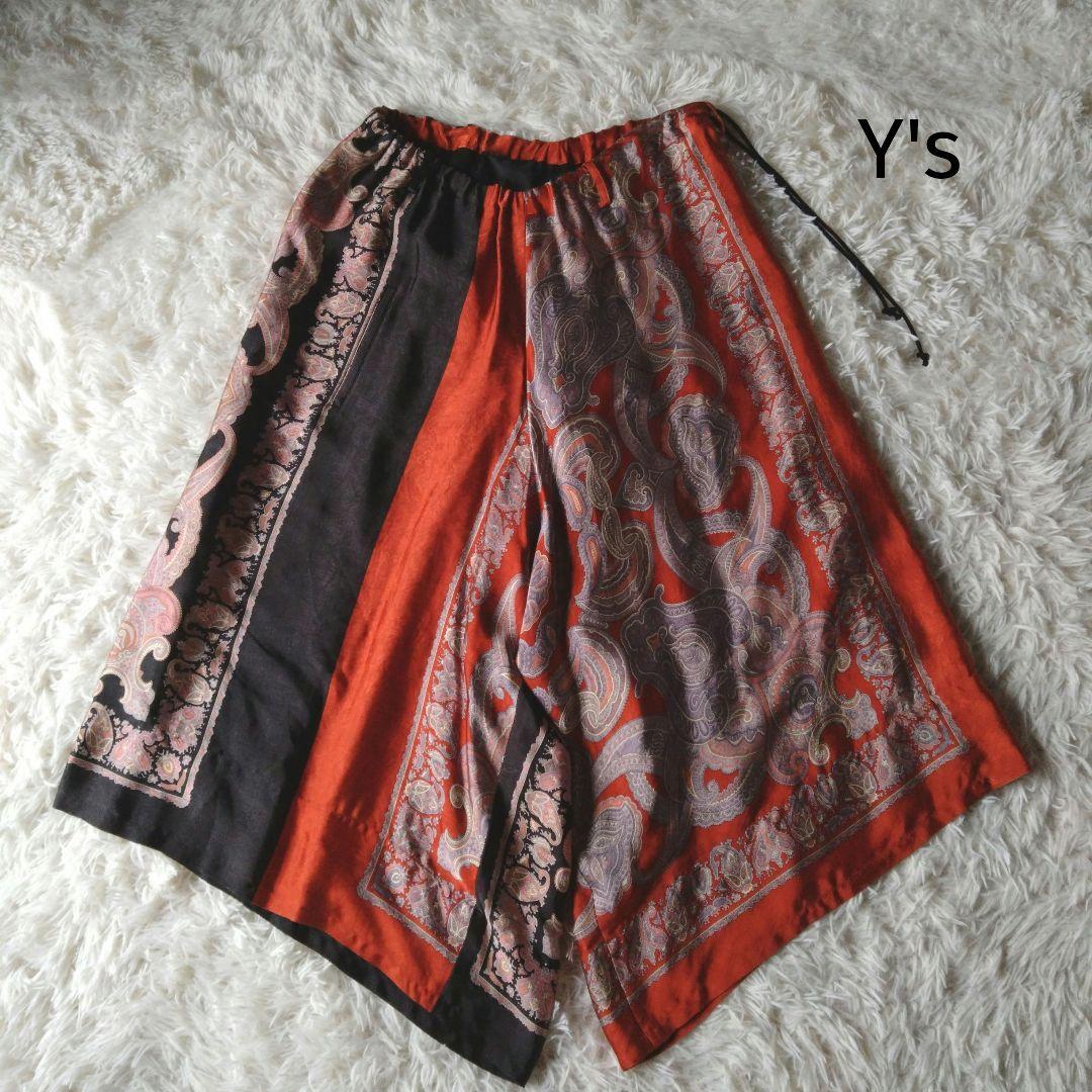 ワイズ　ペイズリープリント　ワイドパンツ