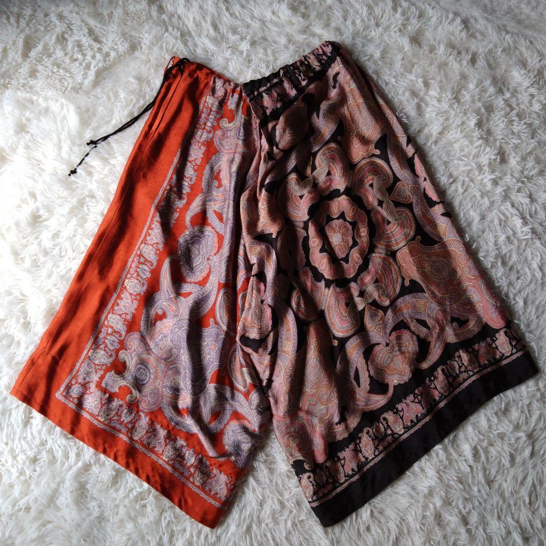 ワイズ　ペイズリープリント　ワイドパンツ