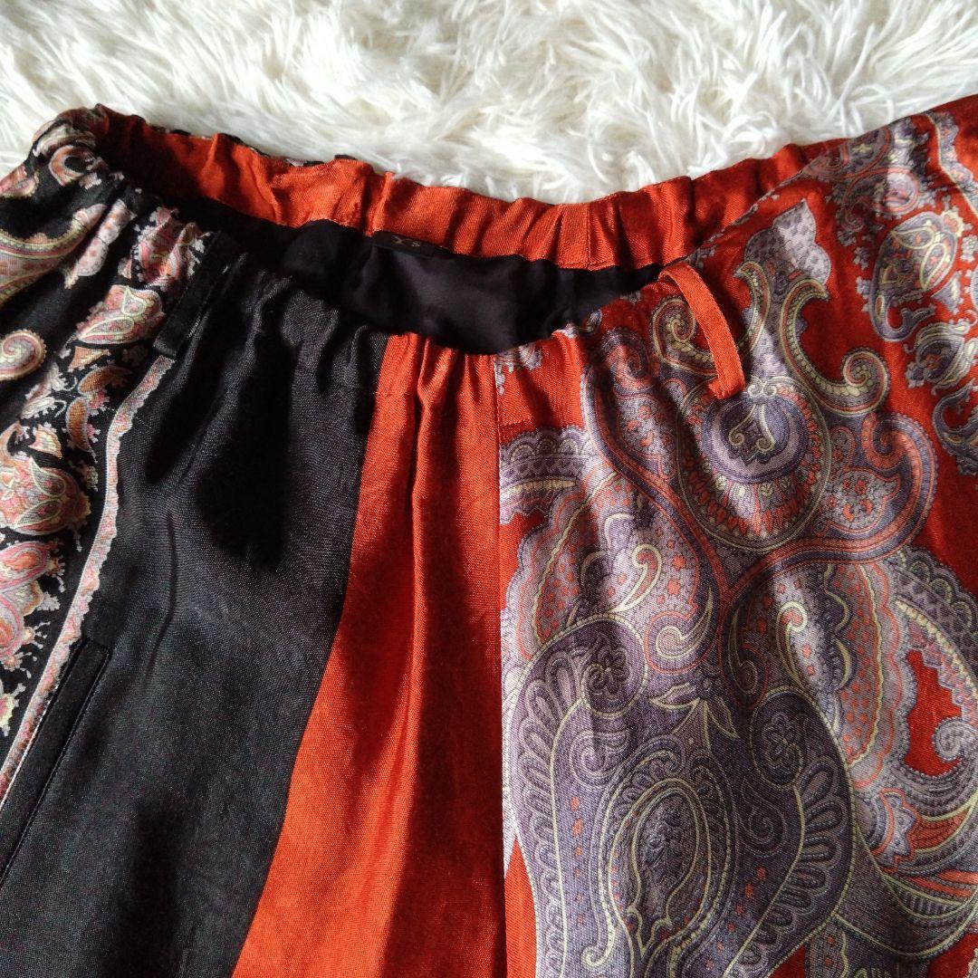 ワイズ　ペイズリープリント　ワイドパンツ