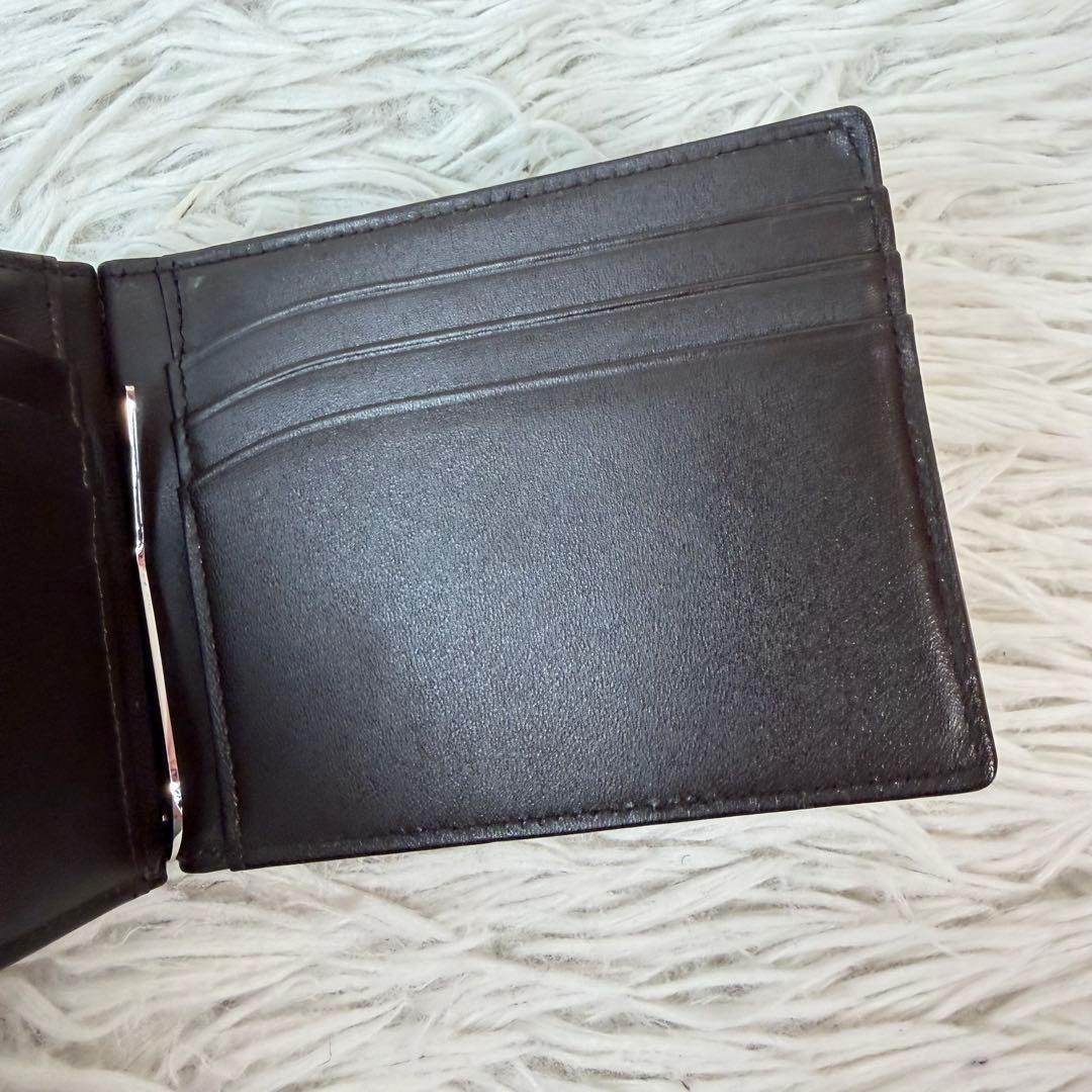 未使用級✨モンブラン マネークリップ ホワイトスター ダークブラウン レザー