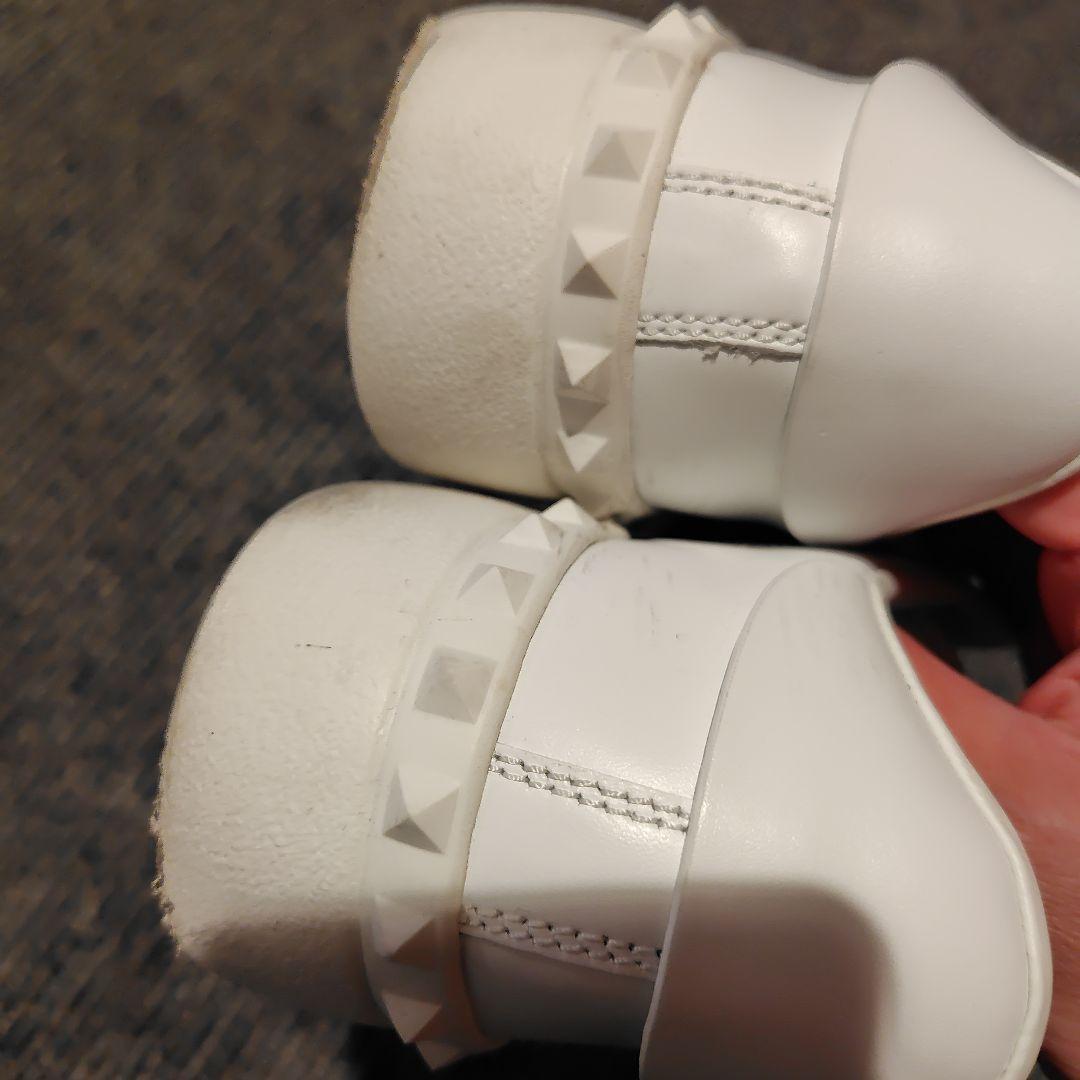 VALENTINO ヴァレンティノ オープンレザースニーカー ホワイト×ピンク