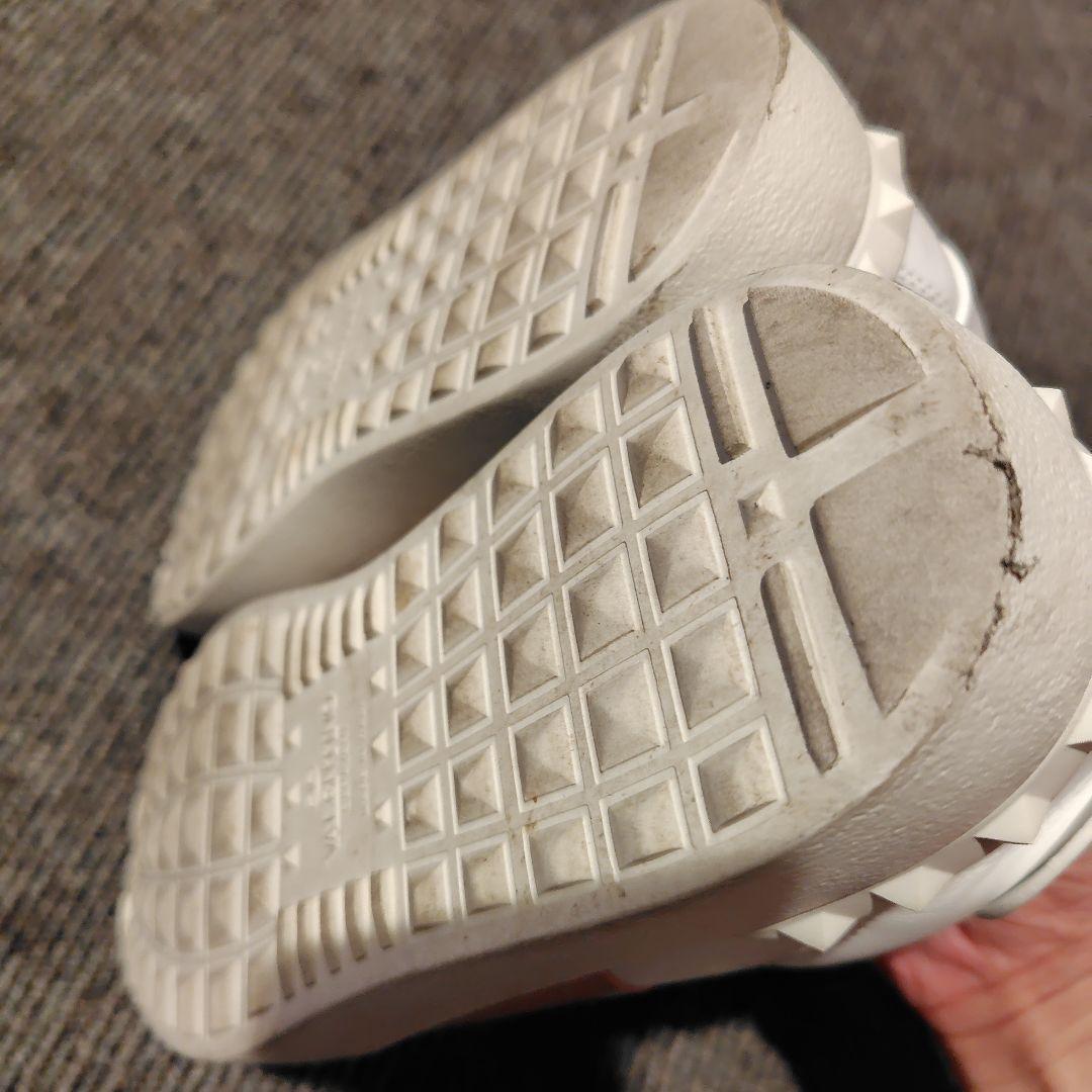 VALENTINO ヴァレンティノ オープンレザースニーカー ホワイト×ピンク