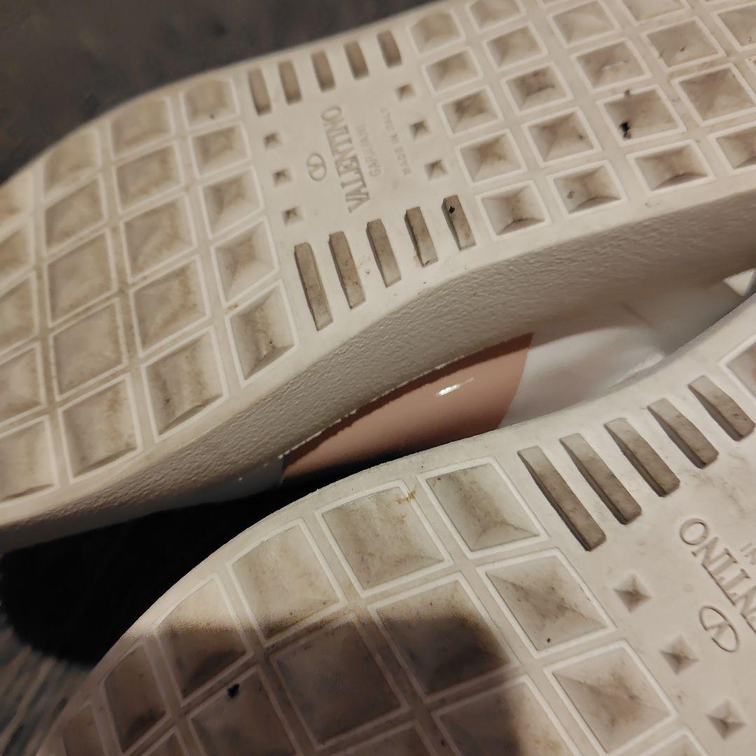 VALENTINO ヴァレンティノ オープンレザースニーカー ホワイト×ピンク