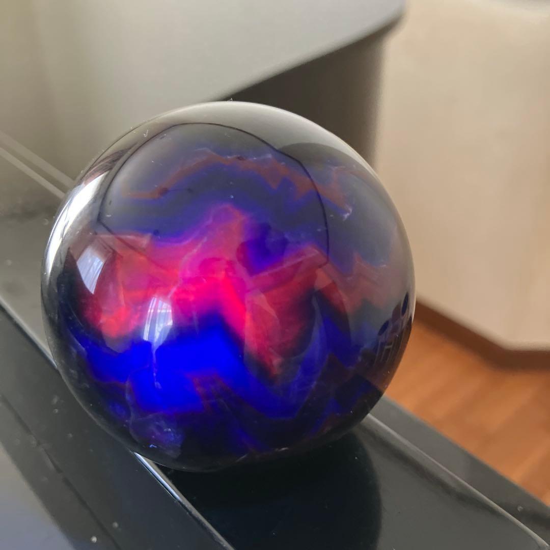 はち。さま専用珍！黒薔薇　フローライト　スフィア　天然石置物　E195