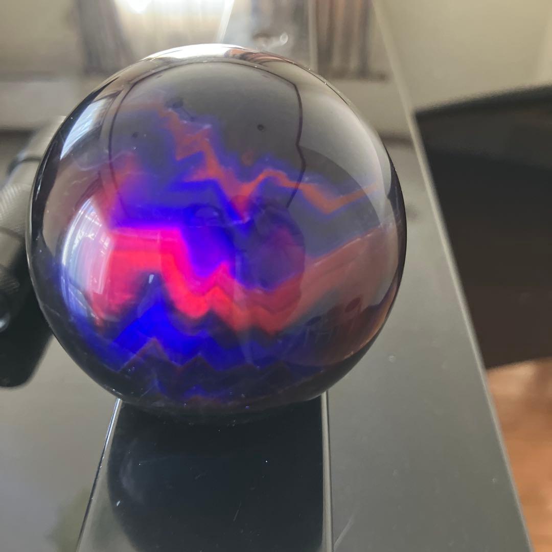 はち。さま専用珍！黒薔薇　フローライト　スフィア　天然石置物　E195