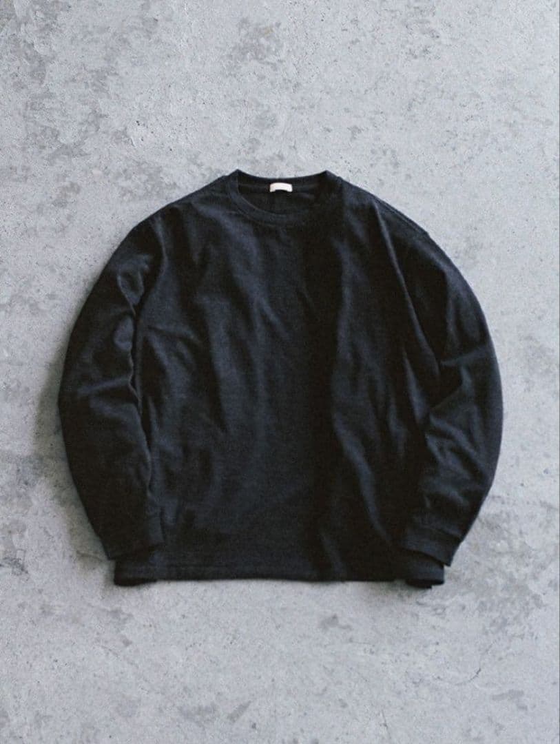【LIDNM】MILLED NZ MERINO WOOL L/S(黒) Sサイズ