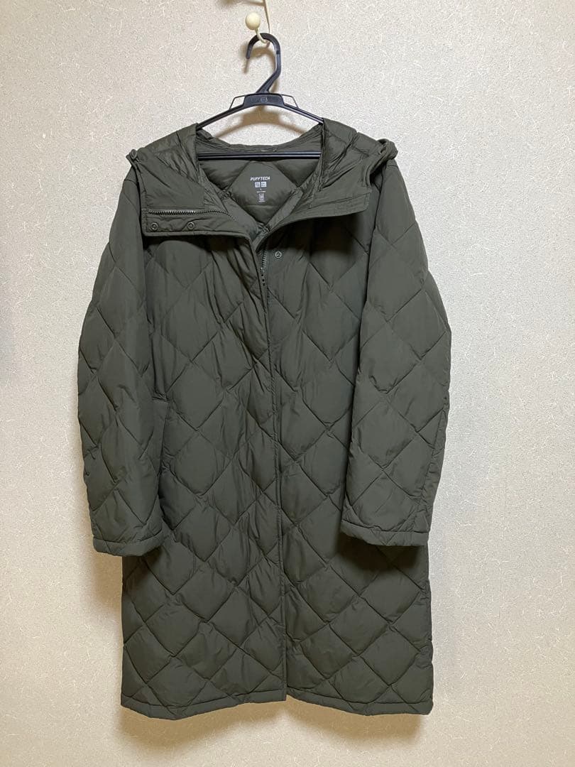 ユニクロ　パフテックロングコート　オリーブ　Ｌ