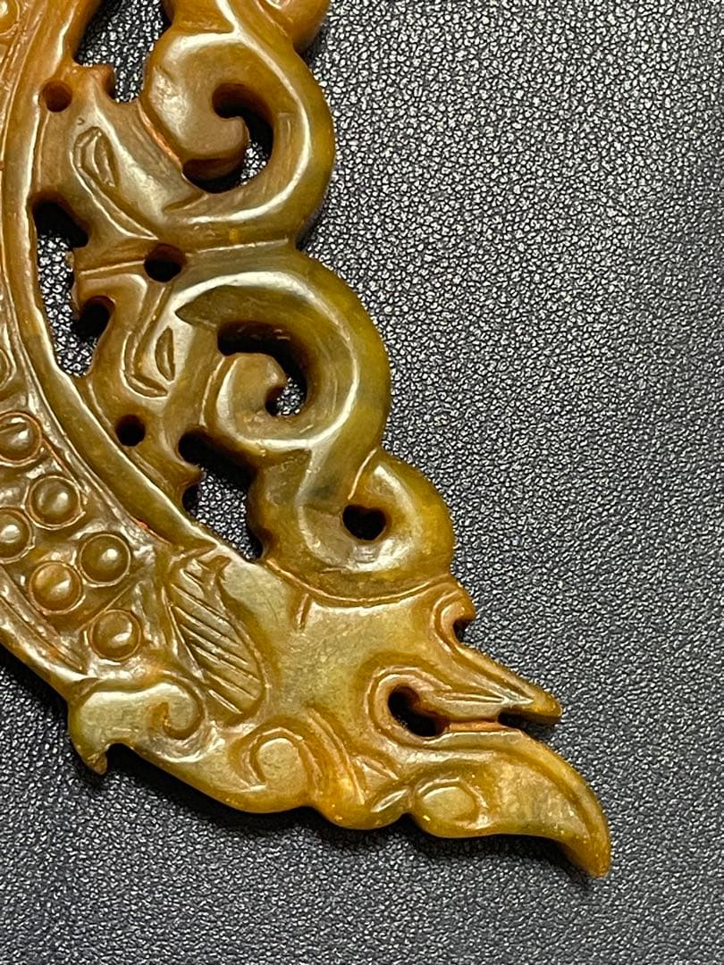 中国古玉　天然石極細工彫刻　風水置物