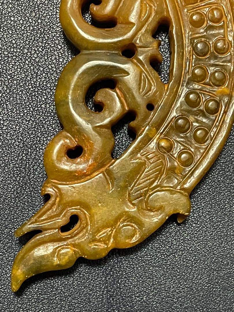 中国古玉　天然石極細工彫刻　風水置物