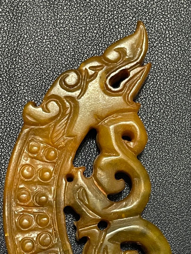 中国古玉　天然石極細工彫刻　風水置物