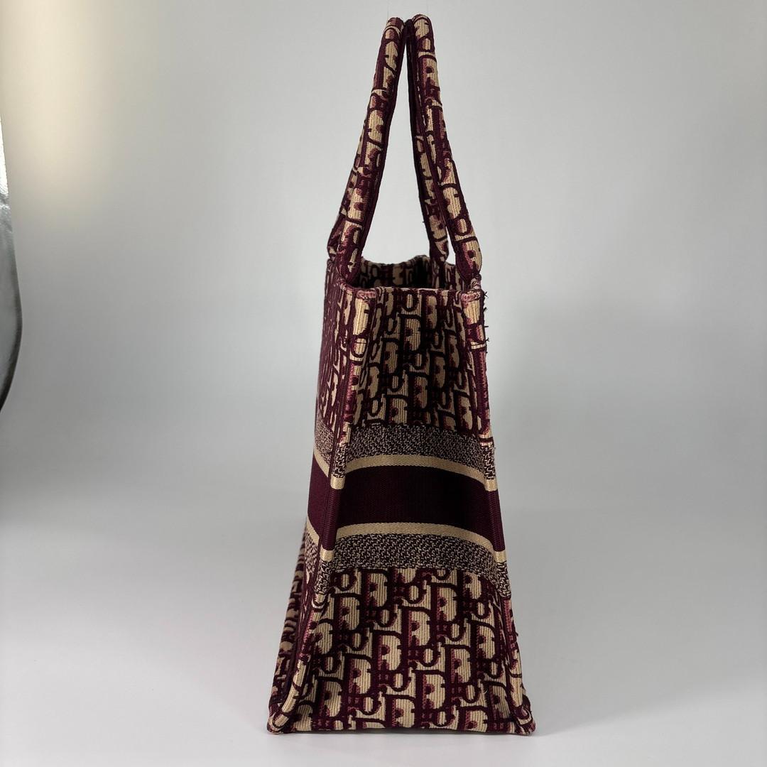 極美品 クリスチャンディオール ブックトート ミディアム トロッター ボルドー