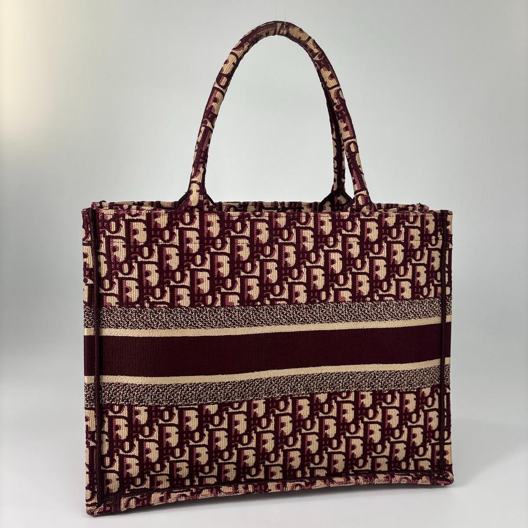 極美品 クリスチャンディオール ブックトート ミディアム トロッター ボルドー