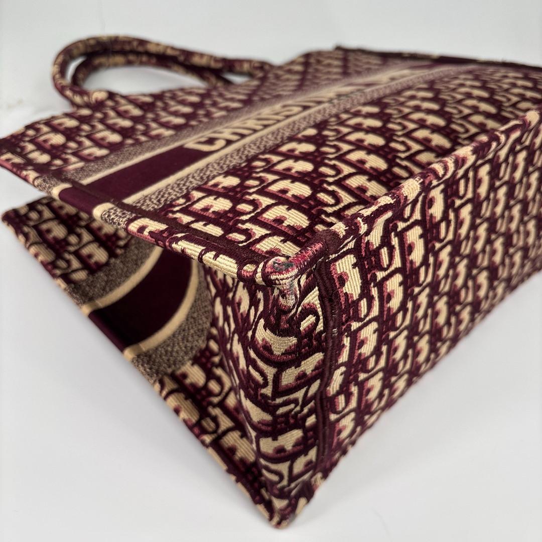 極美品 クリスチャンディオール ブックトート ミディアム トロッター ボルドー