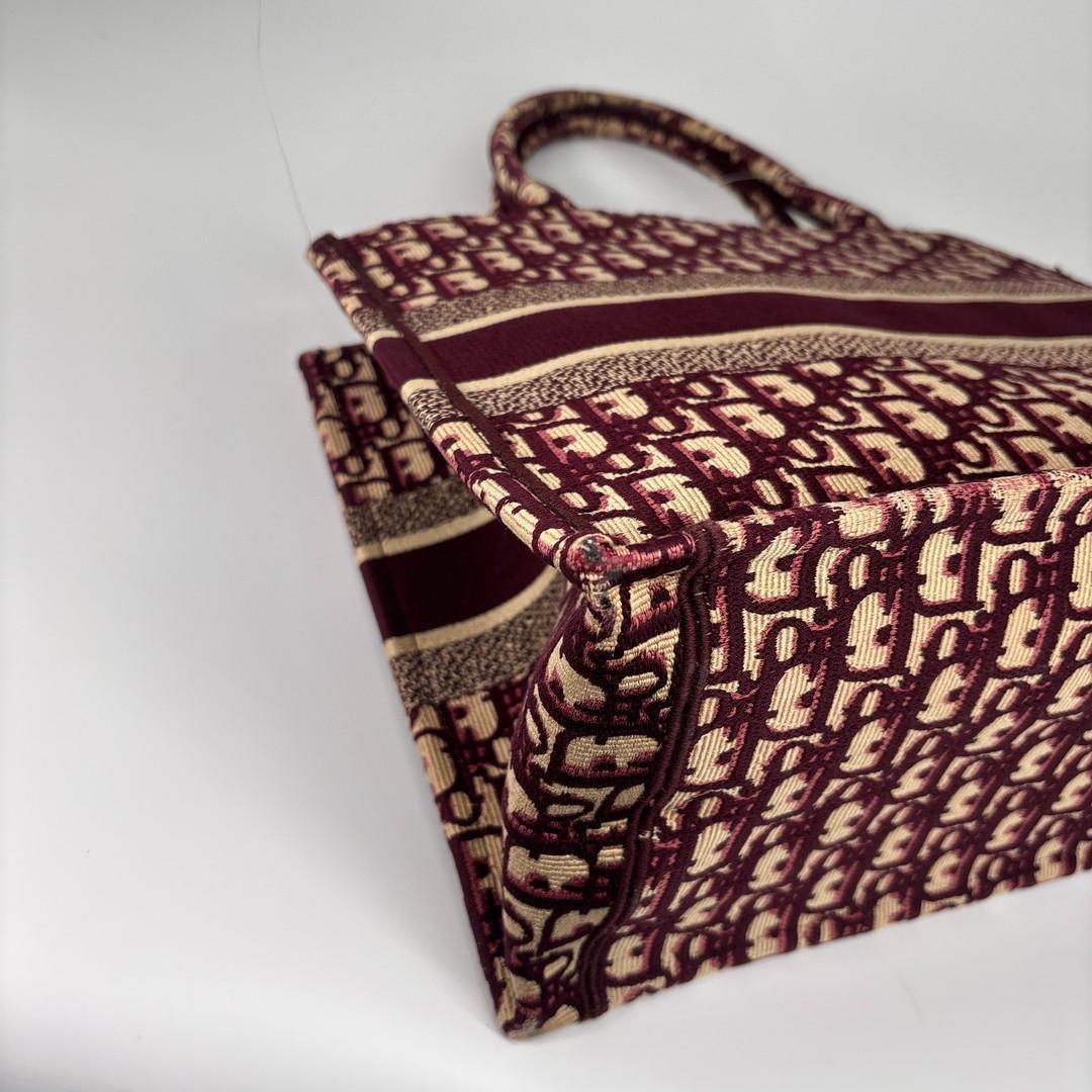 極美品 クリスチャンディオール ブックトート ミディアム トロッター ボルドー