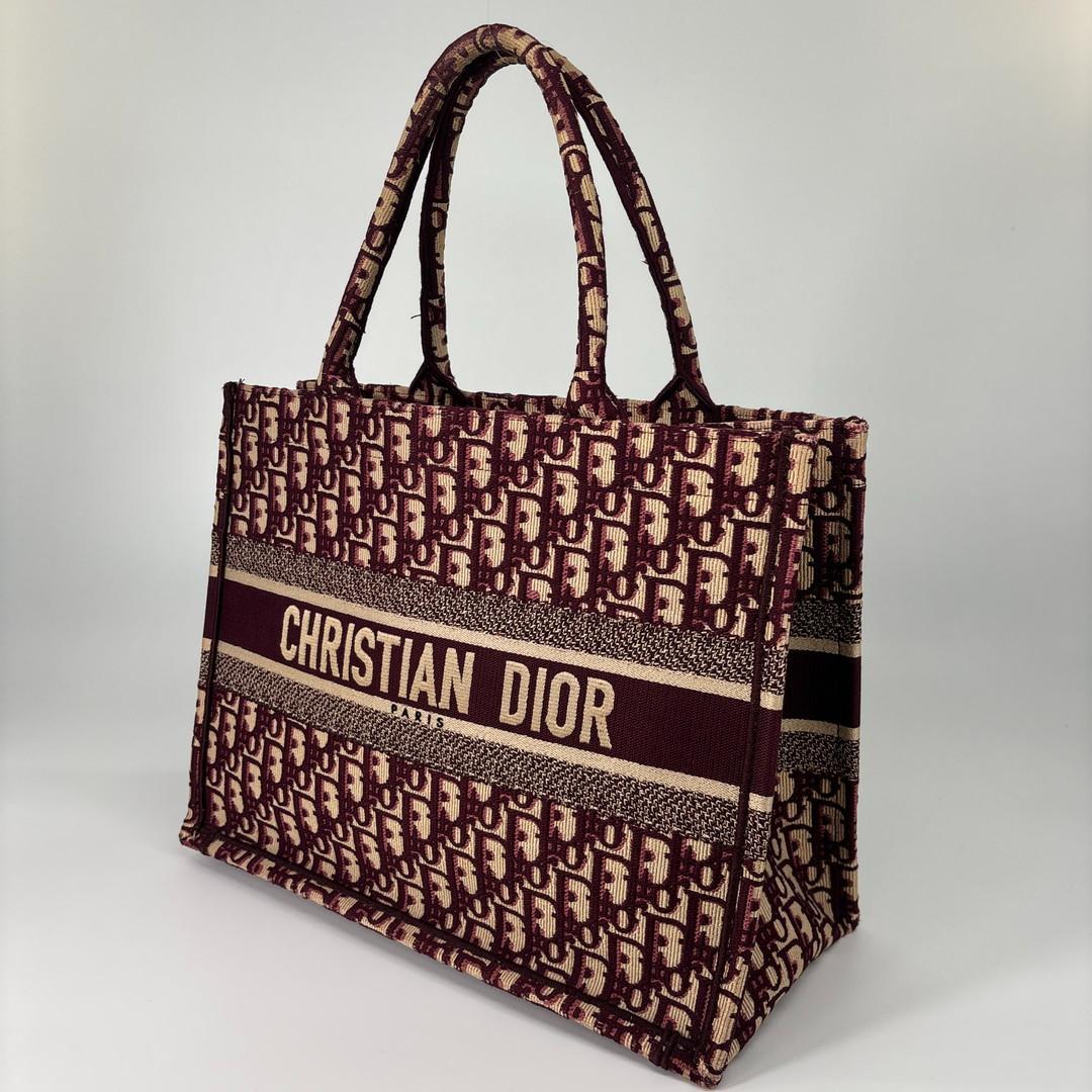 極美品 クリスチャンディオール ブックトート ミディアム トロッター ボルドー