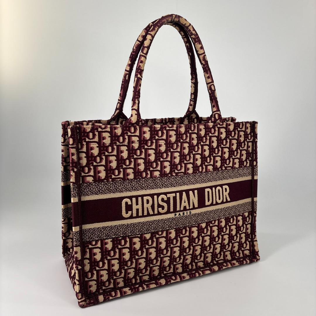極美品 クリスチャンディオール ブックトート ミディアム トロッター ボルドー