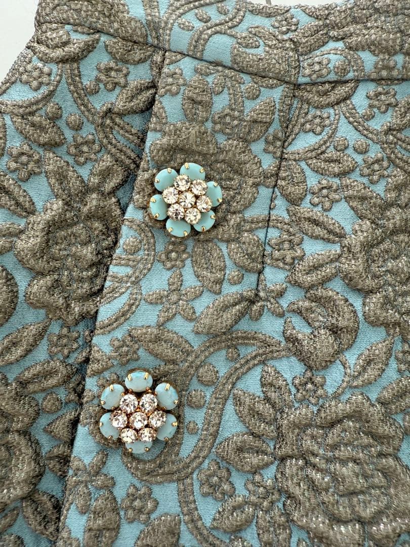 DOLCE & GABBANA スカート 水色 グレー 花柄