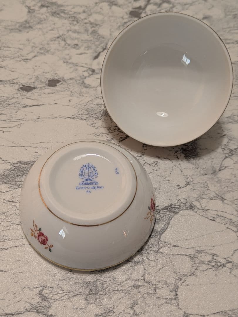 【美品】HEREND 　ヘレンド　ローズガーランド　マルボンボン　小物入れ