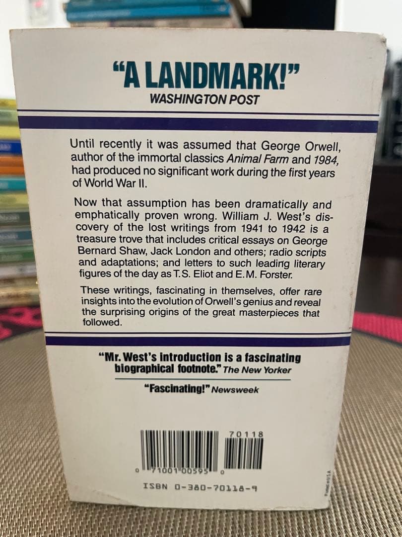 希少　The Lost Writings e Orwell