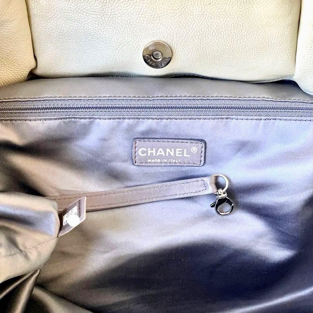 24万→シャネル■2.55 マトラッセ 本革キャビア トートバッグ ターンロック