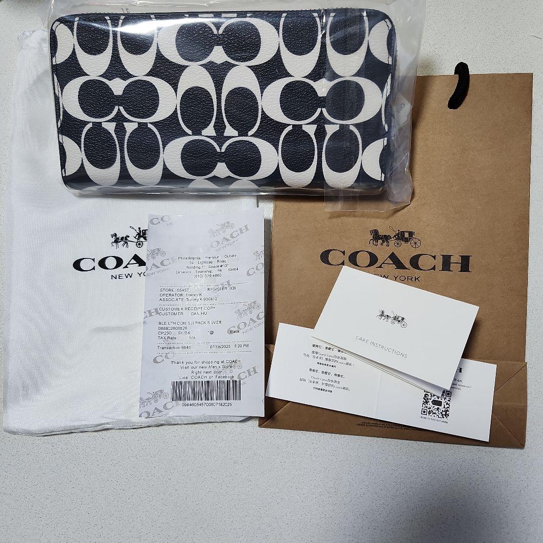 COACH 長財布 ホワイト/ブラック