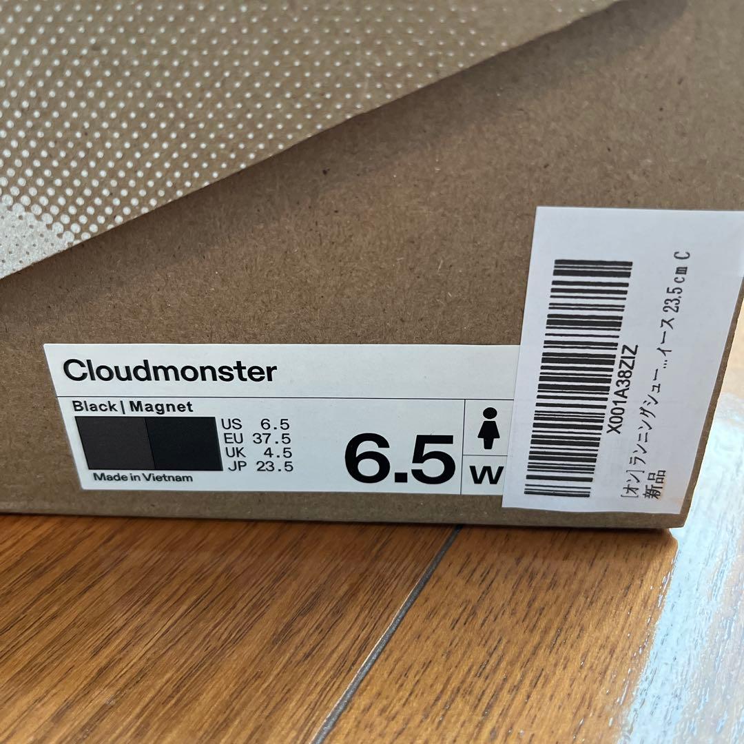 On クラウドモンスター ブラック ランニングシューズ23.5レディース