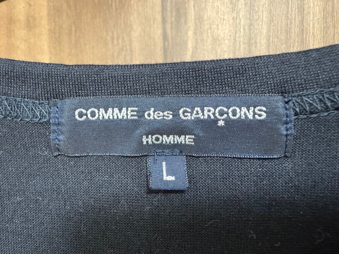 AD2017 新品未使用 コムデギャルソンオム 後染め ロゴ Tシャツ サイズL