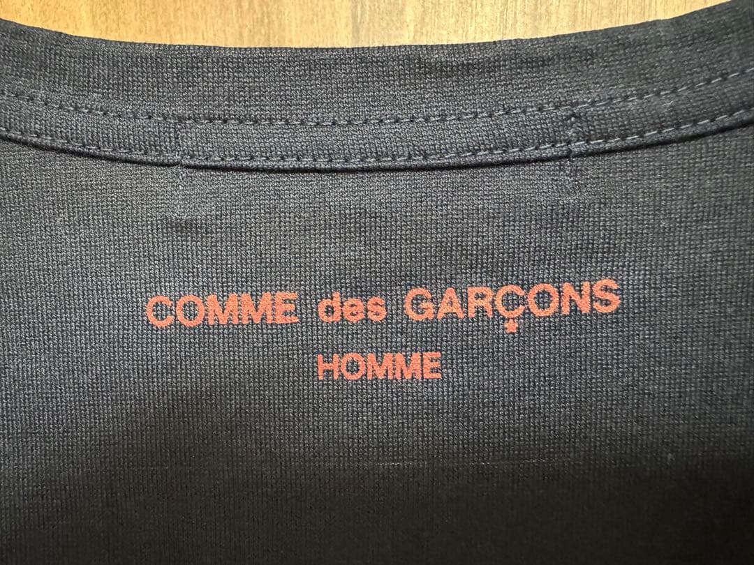 AD2017 新品未使用 コムデギャルソンオム 後染め ロゴ Tシャツ サイズL