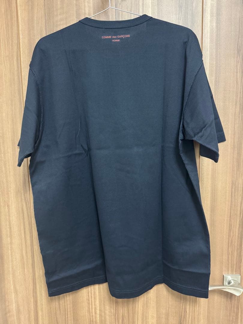 AD2017 新品未使用 コムデギャルソンオム 後染め ロゴ Tシャツ サイズL