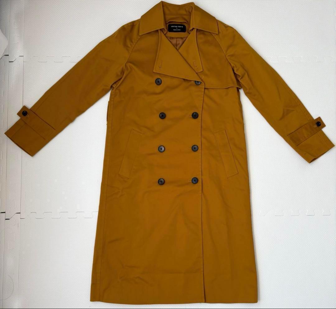 UNITED TOKYO 黄色 イエロー 2wayトレンチコート アウター1 S