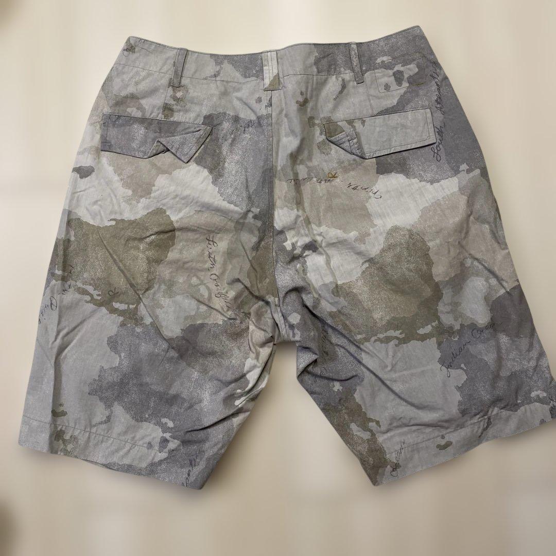 45R 地図柄迷彩ハーフパンツ グレー