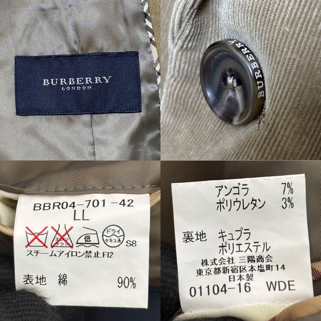 BURBERRY コーデュロイ テーラードジャケット ノバチェック XL 2B