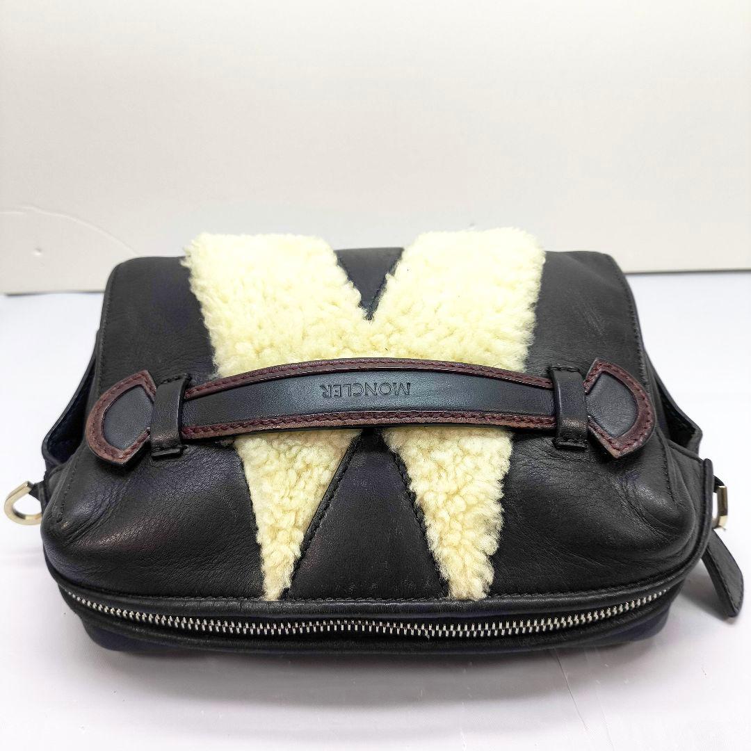 希少 モンクレール ウィロウ ショルダーバッグ ブラック ボア MONCLER