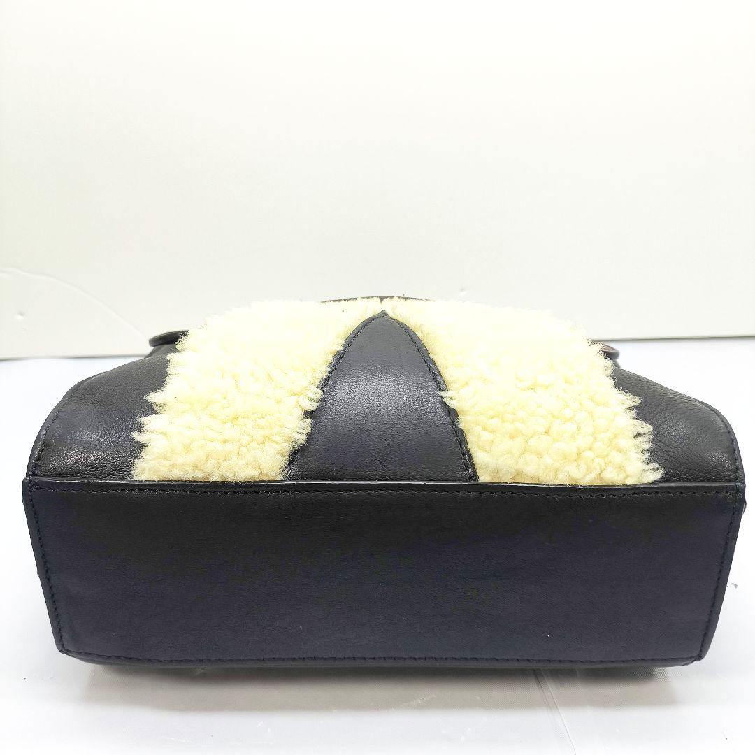 希少 モンクレール ウィロウ ショルダーバッグ ブラック ボア MONCLER