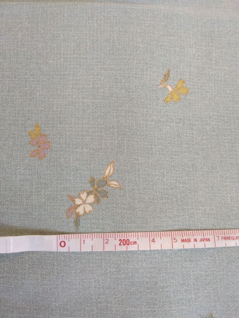 小紋　袷　新品　未使用　薄緑