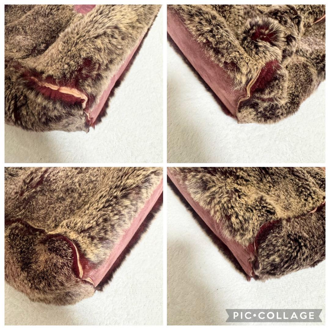 【美品】シャネル CHANEL トートバッグ ラビットファー ブラウン ボルドー