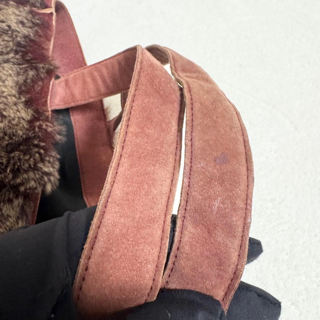 【美品】シャネル CHANEL トートバッグ ラビットファー ブラウン ボルドー