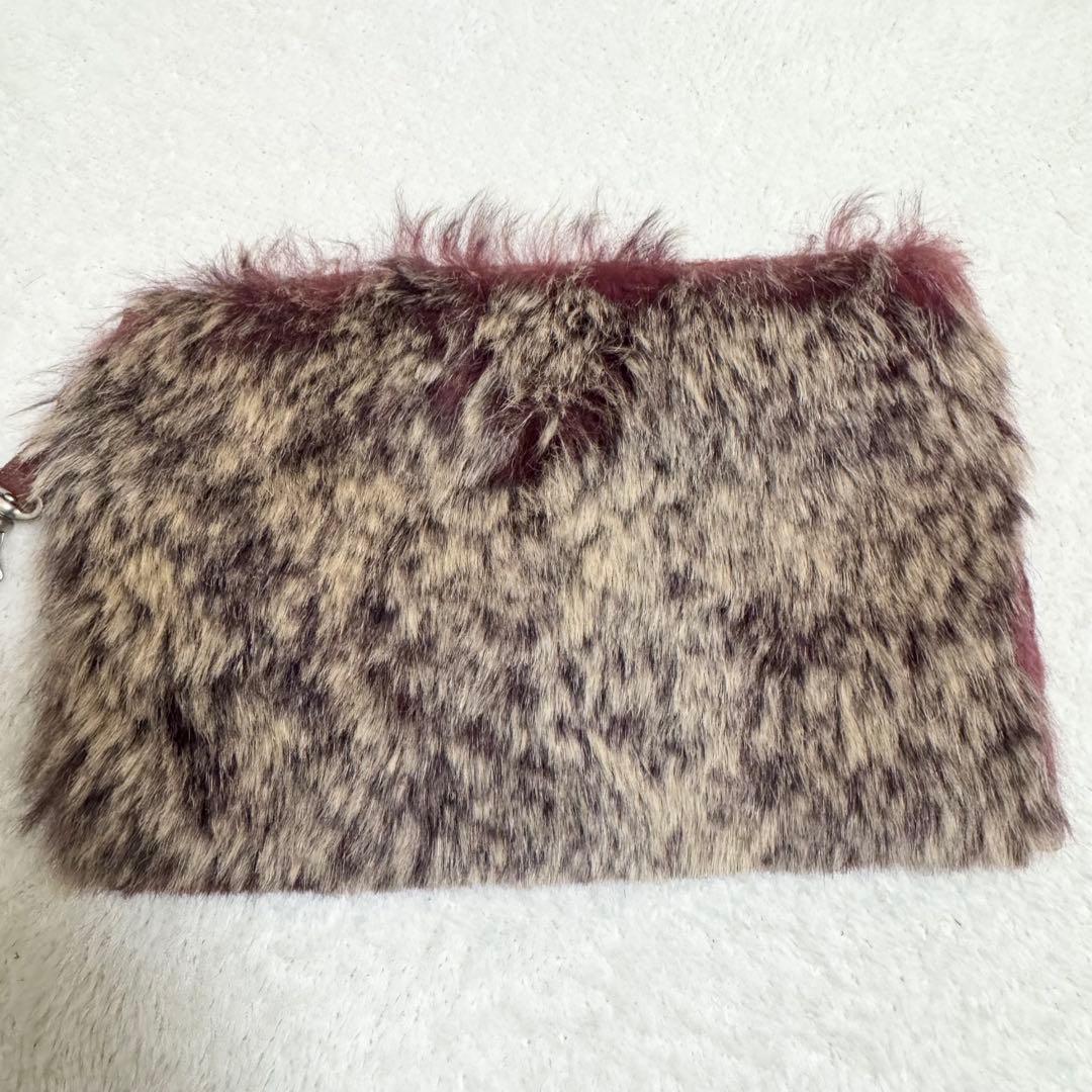 【美品】シャネル CHANEL トートバッグ ラビットファー ブラウン ボルドー