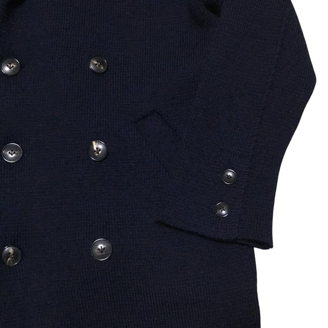 極暖 Vandori ヴァンドリ 肉厚ウール ショールカラー ダブルコート 紺