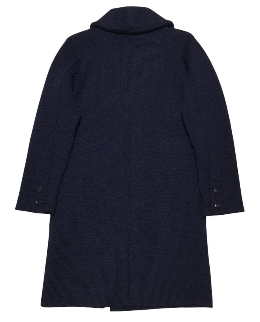 極暖 Vandori ヴァンドリ 肉厚ウール ショールカラー ダブルコート 紺