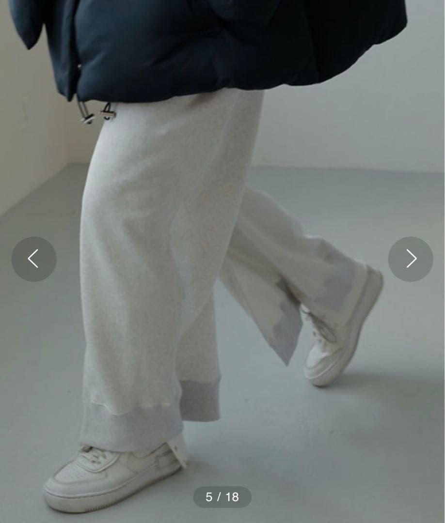 ム*ン様 ETRE TOKYO スリットへムスウェットパンツ ウエスト ゴム 新