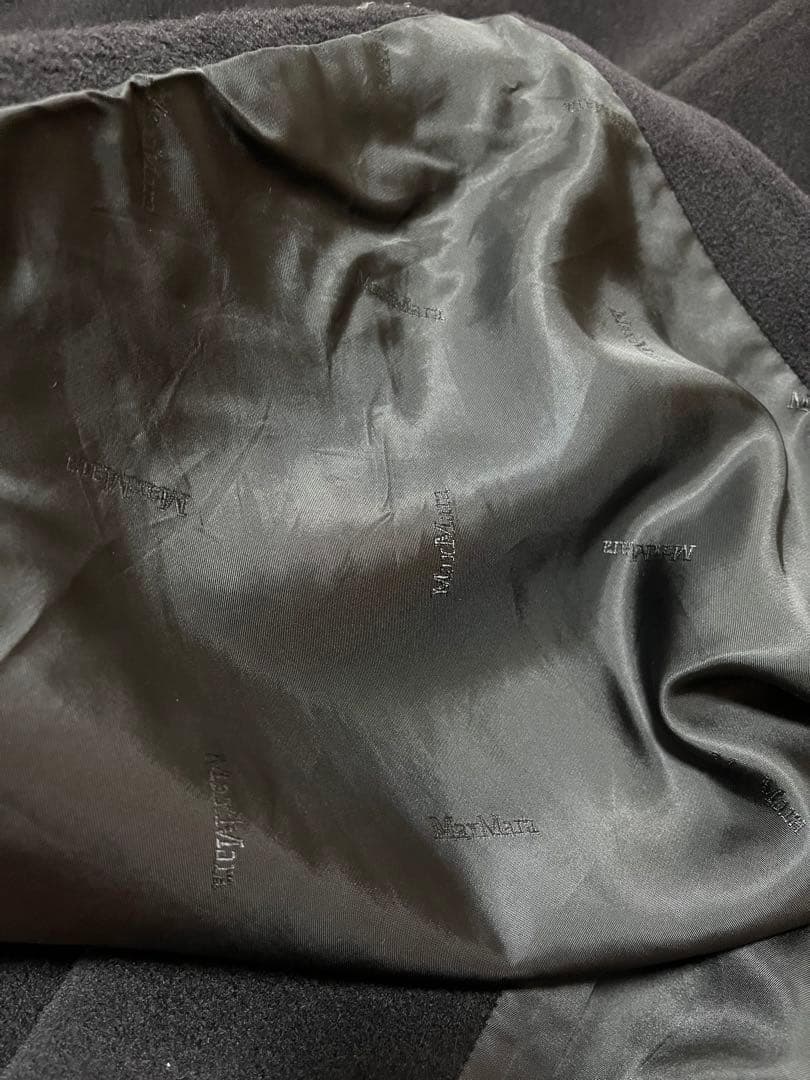 マックスマーラ コート 白タグ ウール カシミヤ オーバーサイズ 黒