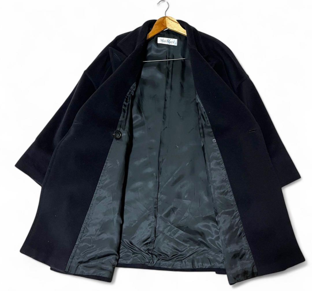 マックスマーラ コート 白タグ ウール カシミヤ オーバーサイズ 黒