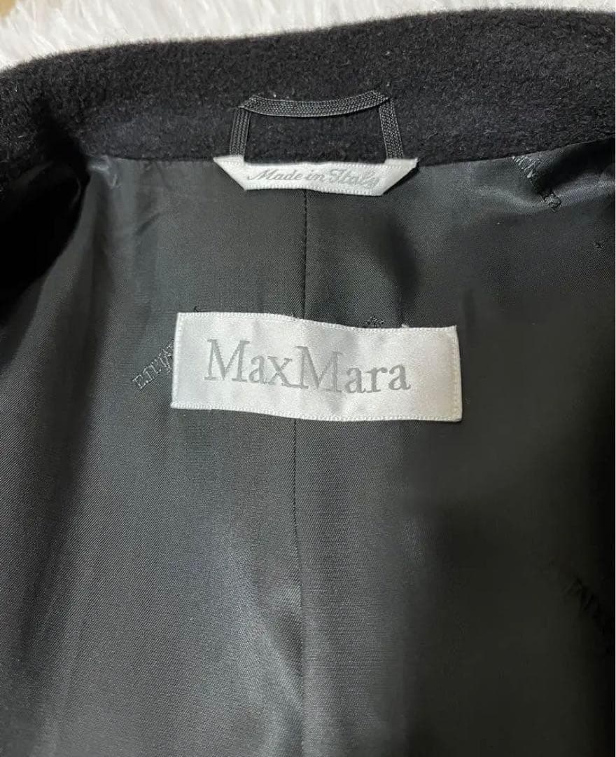 マックスマーラ コート 白タグ ウール カシミヤ オーバーサイズ 黒