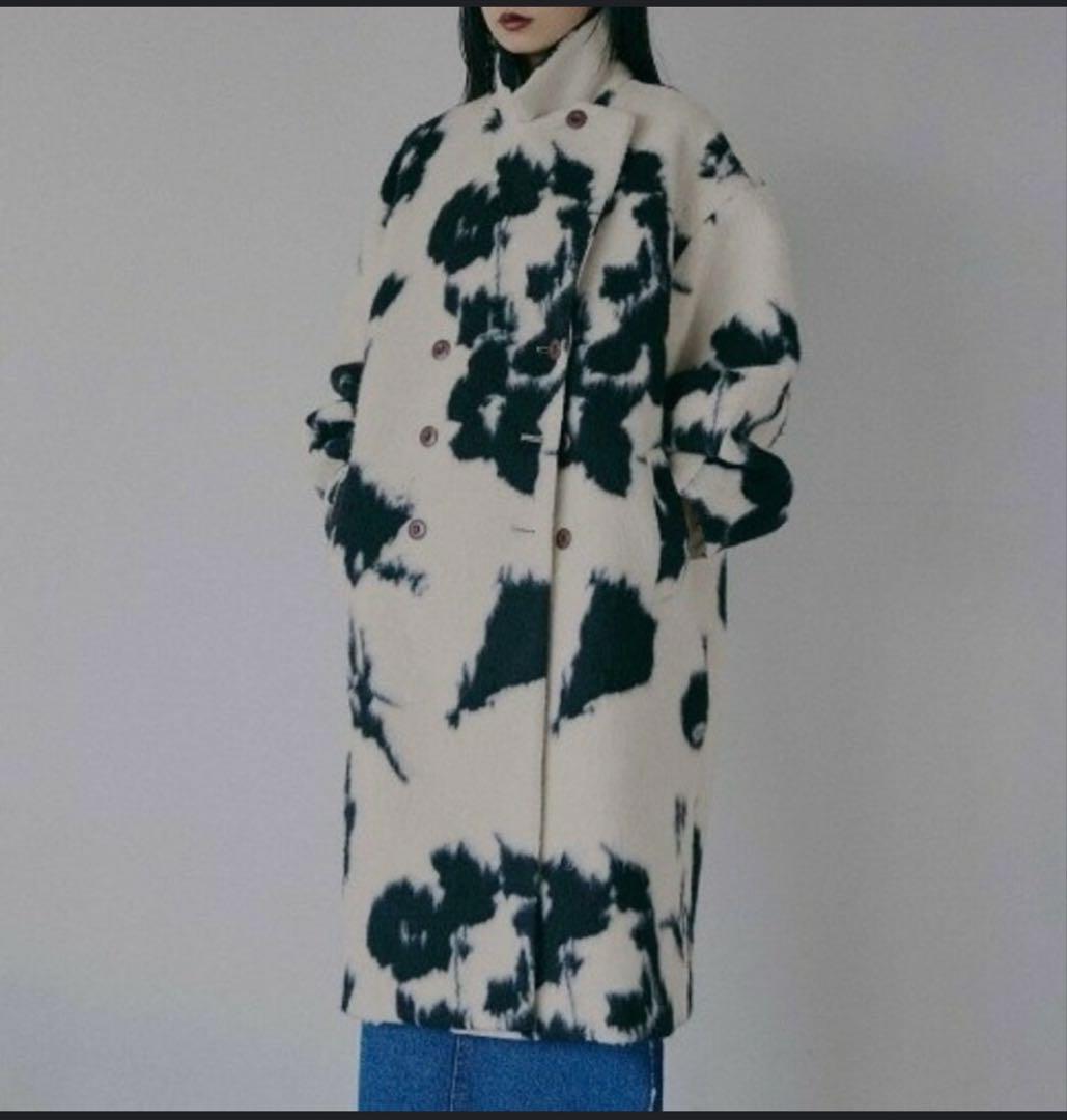 AMERI◆UND SHADOW FLOWER WOOL COAT