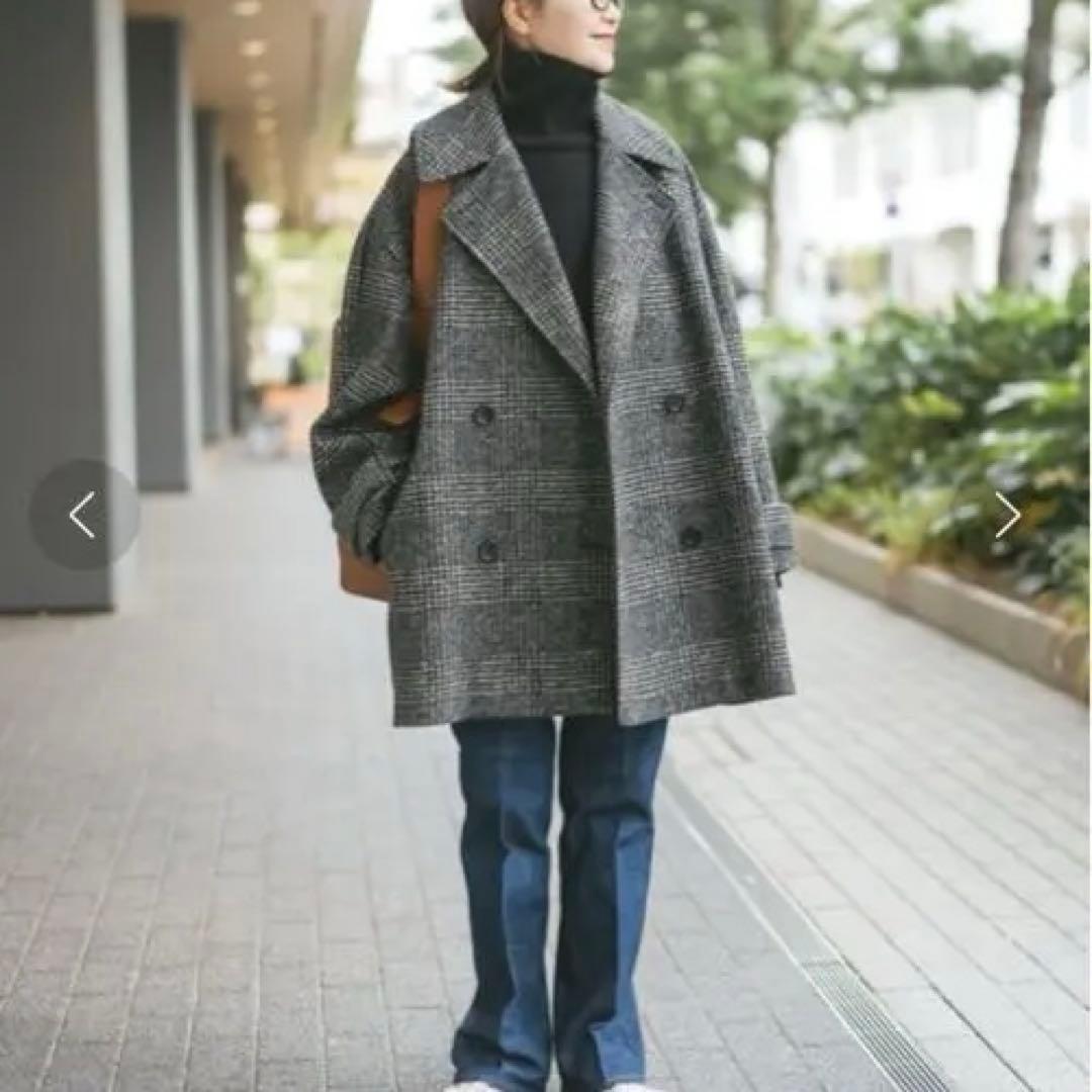 Spick & Span Wスライバーチェックハーフコート